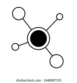 Molecule vector icon. Physics illustration logo. Atom vector symbol
