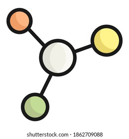 icono del vector molécula, icono escolar y educativo