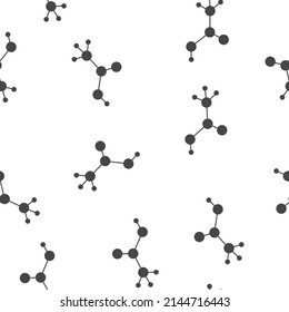 Molecule vector icon seamless pattern on a white background.