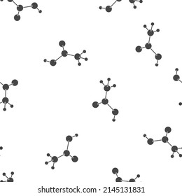 Molecule vector icon seamless pattern on a white background.