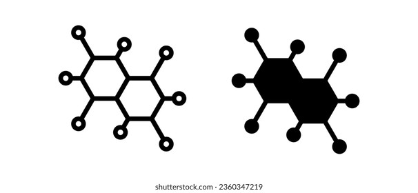 Conjunto de iconos de vector molécula. Símbolo de fórmula química