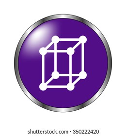 Molecule - vector icon; violet button