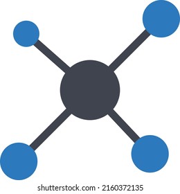 ilustración de molécula Vector en un fondo transparente. Símbolos de calidad superior. Iconos vectoriales de glifos para diseño de conceptos y gráficos.