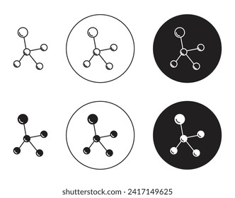 Molecule vector illustration set. DNA Collagen Enzyme sign in suitable for apps and websites UI design style.