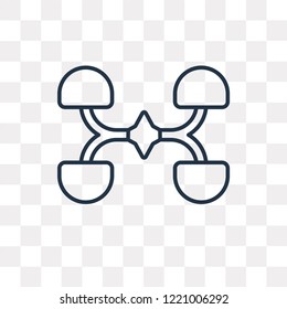 Molecule vector outline icon isolated on transparent background, high quality linear Molecule transparency concept can be used web and mobile