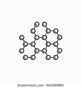 Vektorgrafik-Symbol von Molekülen, einzeln auf Hintergrund. Handgezeichnete Molecule-Ikone. Sketch-Icon von Molecule für Infografik, Website oder App.