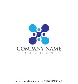 Molecule virus symbol logo template vector illustration design 