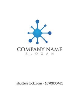 Molecule virus symbol logo template vector illustration design 