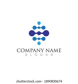 Modelo de logotipo de símbolo de virus molécula diseño de ilustración vectorial 