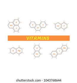 Molecule vitaminsor chemical formula and molecular structure. 2d and 3d vector illustration, isolated on white background. Biologically active additive.