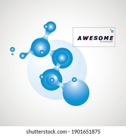 Molecules in abstract style. Chemical laboratory research. Futuristic design. Medical research