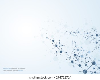 Molecules atom dna Concept of neurons and nervous system vector