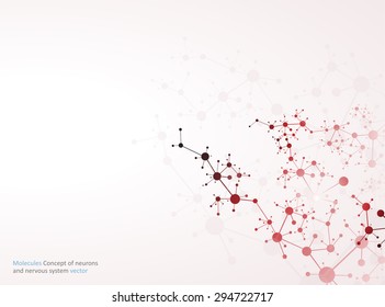 Molecules atom dna Concept of neurons and nervous system vector