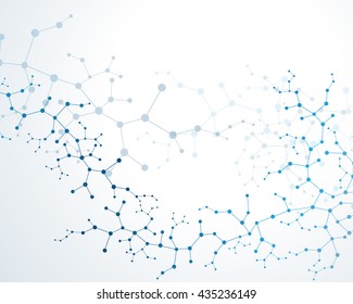 Molecules atom dna Concept of neurons and nervous system vector