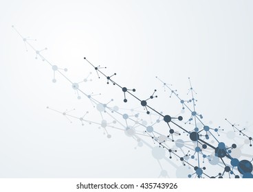 Molecules atom dna Concept of neurons and nervous system vector