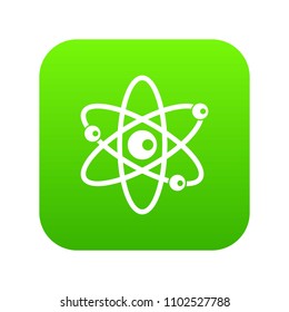 Molecules of atom icon digital green for any design isolated on white vector illustration