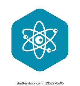 Molecules of atom icon in simple style isolated on white background. Science symbol