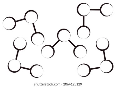 Molecules black icon on white background.