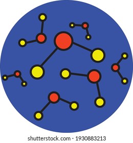 Molecules Of Chemical In Brownian Motion - Concept - Illustration 