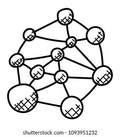 
 the molecules in the circle. Round composition of the molecular lattice
