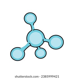 Icono de la línea de color de las moléculas. Microorganismos, bacterias. Elemento aislado del vector. Trazo editable.