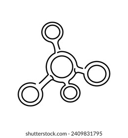 Icono de la línea de color de las moléculas. Microorganismos, bacterias. Elemento aislado del vector. Trazo editable.