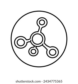 Icono de línea de color de moléculas. Microorganismos, microbios, bacterias. Vector elemento aislado. Trazo editable.