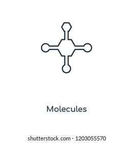 Molecules concept line icon. Linear Molecules concept outline symbol design. This simple element illustration can be used for web and mobile UI/UX.