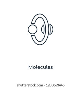 Molecules concept line icon. Linear Molecules concept outline symbol design. This simple element illustration can be used for web and mobile UI/UX.