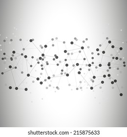 Molecules Concept of neurons, background for communication, vector illustration.