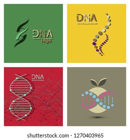 Molecules Concept of neurons and nervous system vector. Set of DNA structures.