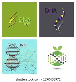 Molecules Concept of neurons and nervous system vector. Set of DNA structures.