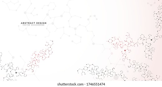Molecules concept of neurons and nervous system. Scientific medical research. Molecular structure with particles. Abstract connecting dots and lines. Vector technology background.
