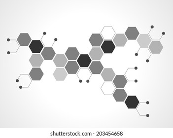 Molecules Concept of neurons and nervous system form science vector.