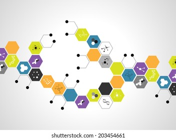 Molecules Concept of neurons and nervous system form science vector.