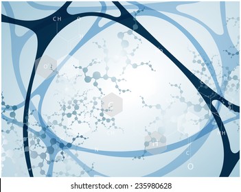 Molecules Concept of neurons and nervous system vector 