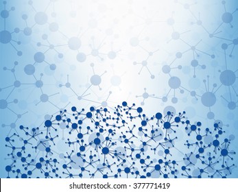 Molecules Concept of neurons and nervous system vector. Abstract molecules vector background illustration.
