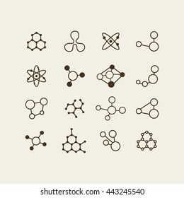 Molecules Concept of neurons and nervous system vector