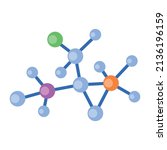 Molecules connection semi flat color vector object. Full sized item on white. Covalent bonds. Chemical bonding simple cartoon style illustration for web graphic design and animation