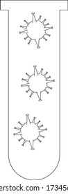 moléculas de coronavirus en matraz aisladas en blanco