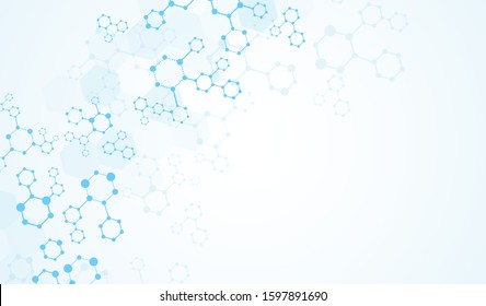 Molecules or DNA medical structure background vector design.