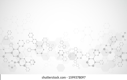 Molecules or DNA medical structure background vector design.