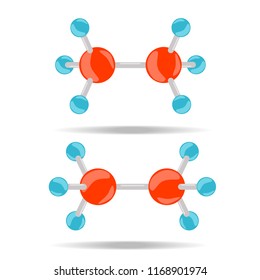 Molecules of ethane
