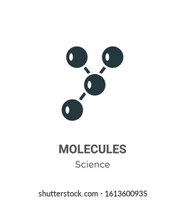 Molecules glyph icon vector on white background. Flat vector molecules icon symbol sign from modern science collection for mobile concept and web apps design.