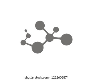 Molecules icon, Abstract molecules or atoms vector web icon isolated on white background, EPS 10, top view
