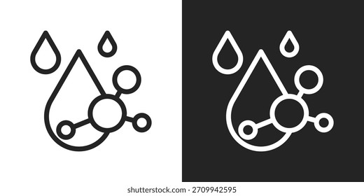 Icono De Moléculas En Estilo De Línea En Blanco Y Negro