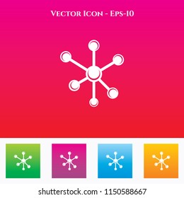 molecules  Icon in Colored Square box. eps-10