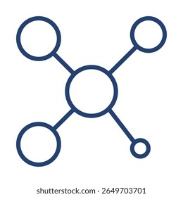 Logotipo de contorno de ilustración plana de icono de moléculas