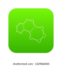 Molecules icon green vector isolated on white background