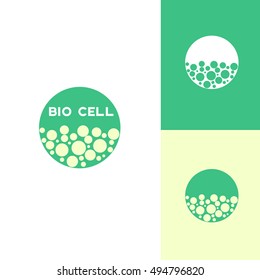 Molecules. Icon or logo template for medicine, science, laboratory,. Mockup symbol for corporate branding identity. Technology label inspiration for advertising, business, web design. Vector.